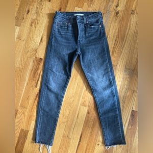 Levi’s Wedgie Skinny Jeans High Rise 26 Black Grey Raven’s Wing Wash EUC